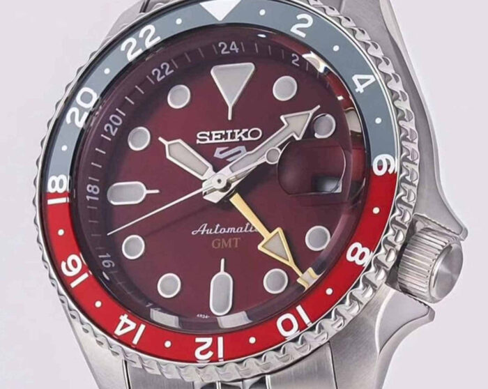 Seiko 5 Sports Thong Sia Limited Edition Red Dial Silver Steel Strap Watch For Men - SSK031K1 - Image 16